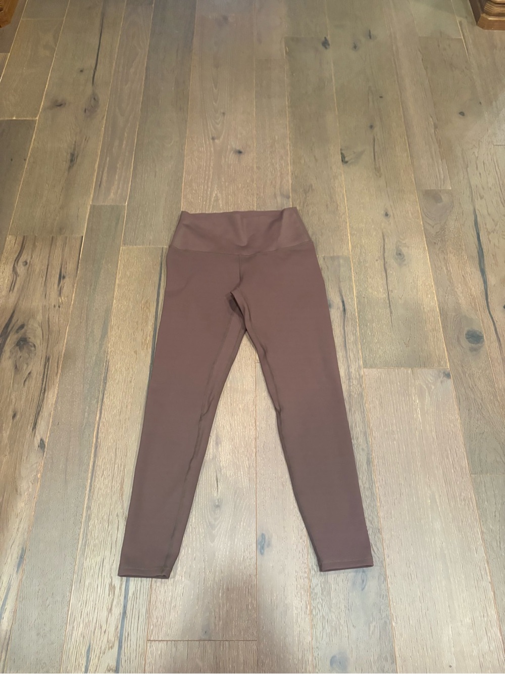 Yelete Active $40 Fleece-Lined High-Waisted Leggings Chocolate Brown M like new - Picture 2 of 9